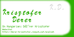 krisztofer derer business card